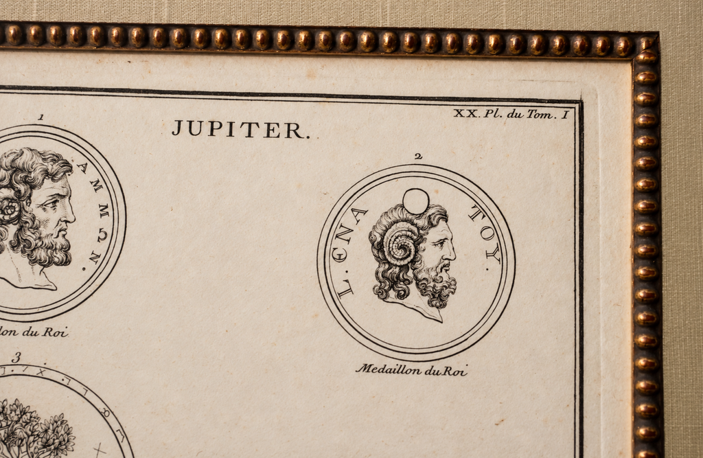 Original 19th-Century Jupiter Engraving | Framed Neoclassical Art