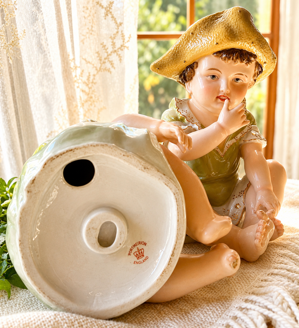 Antique Camille Naudot Piano Baby Figurines | Victorian Boy & Girl Pair