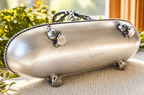 Vintage French Silverplate Centerpiece Basket | Gallia Christofle Style Footed Bowl with Ornate Handle