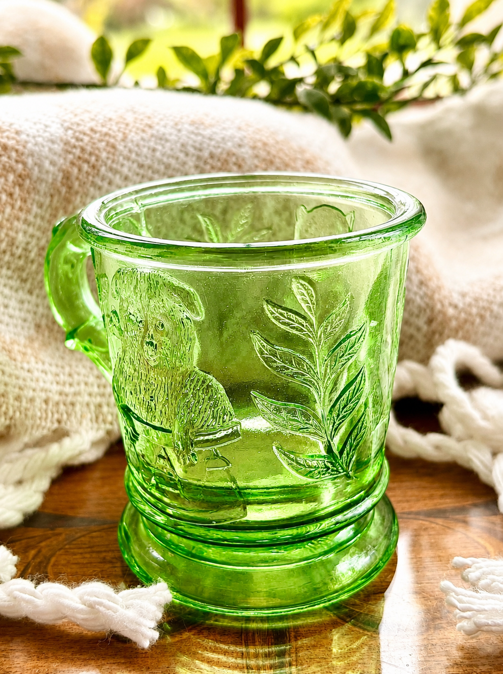 Vintage Uranium Glass Toothpick Holder