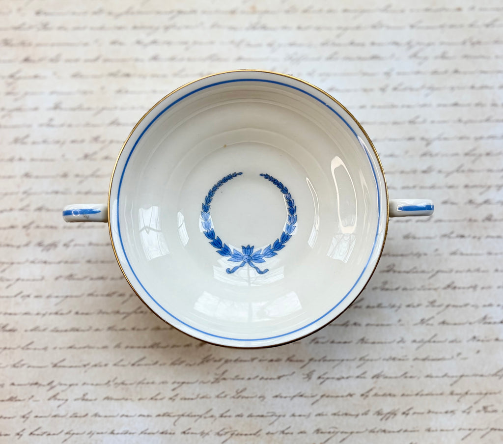 Vintage Castleton China Empire Double-Handled Soup Bowl with Laurel Wreath
