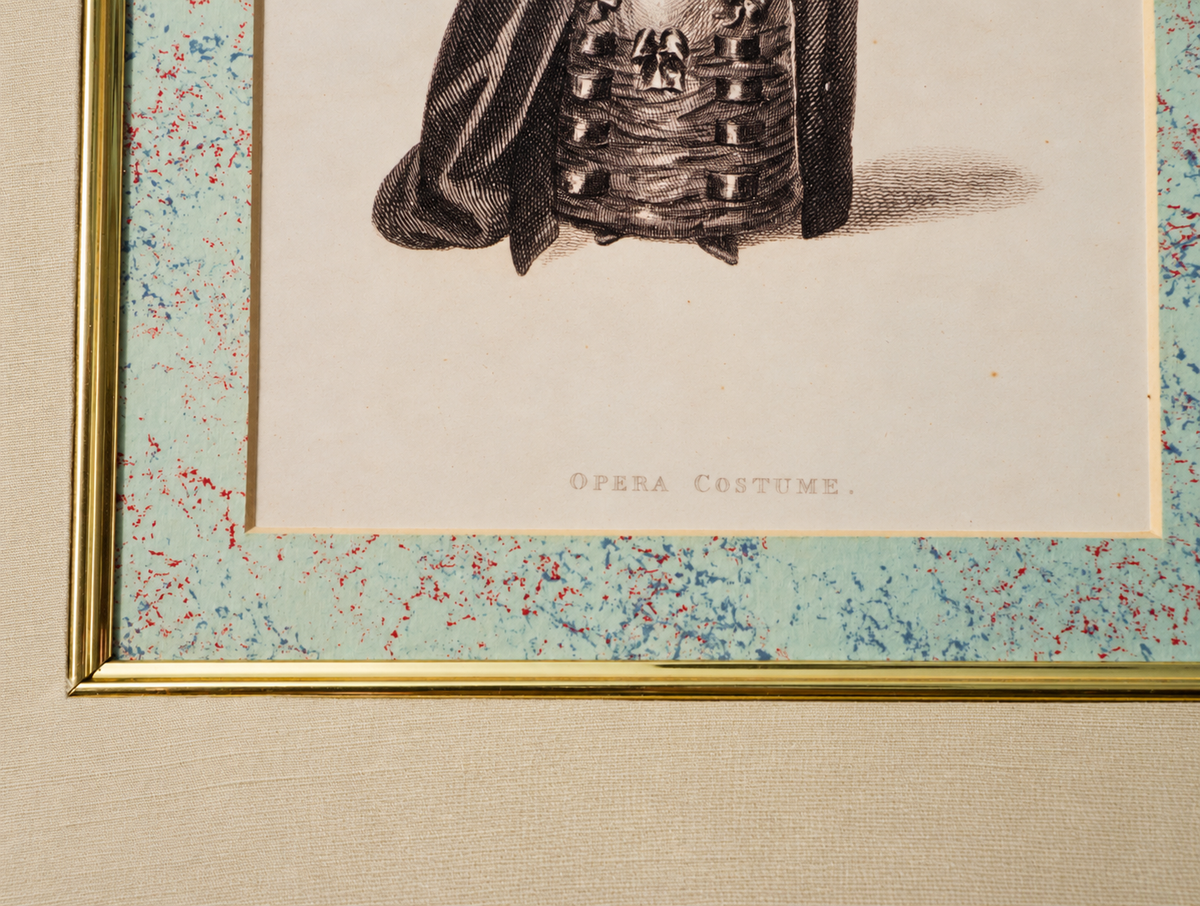 Antique Opera Costume Engraving | Framed Historical Fashion Illustration