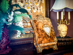 Antique Victorian Velvet Photo Album with Heart Mirror & Ornate Metalwork