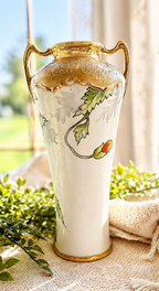 Antique Hand Painted Nippon Poppy Vase