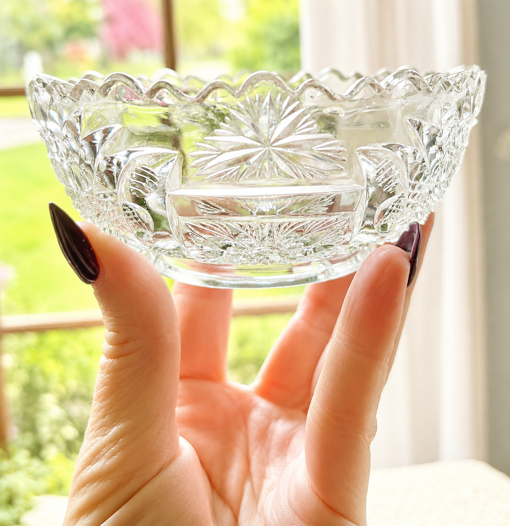 Antique American Brilliant Cut Glass Dish