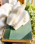 Vintage Carved White Marble Rabbit Figurine