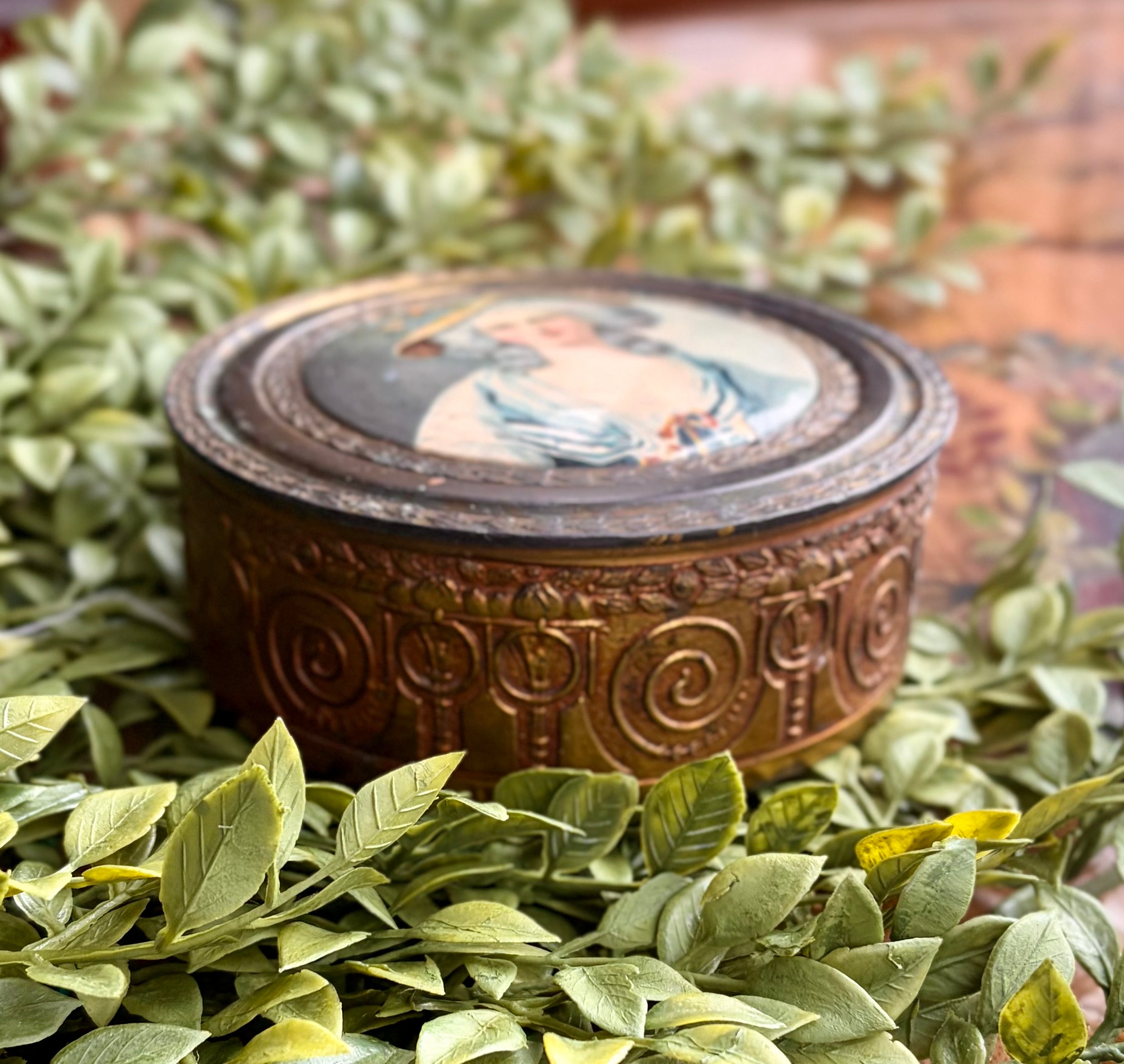 Vintage French Portrait Powder Box