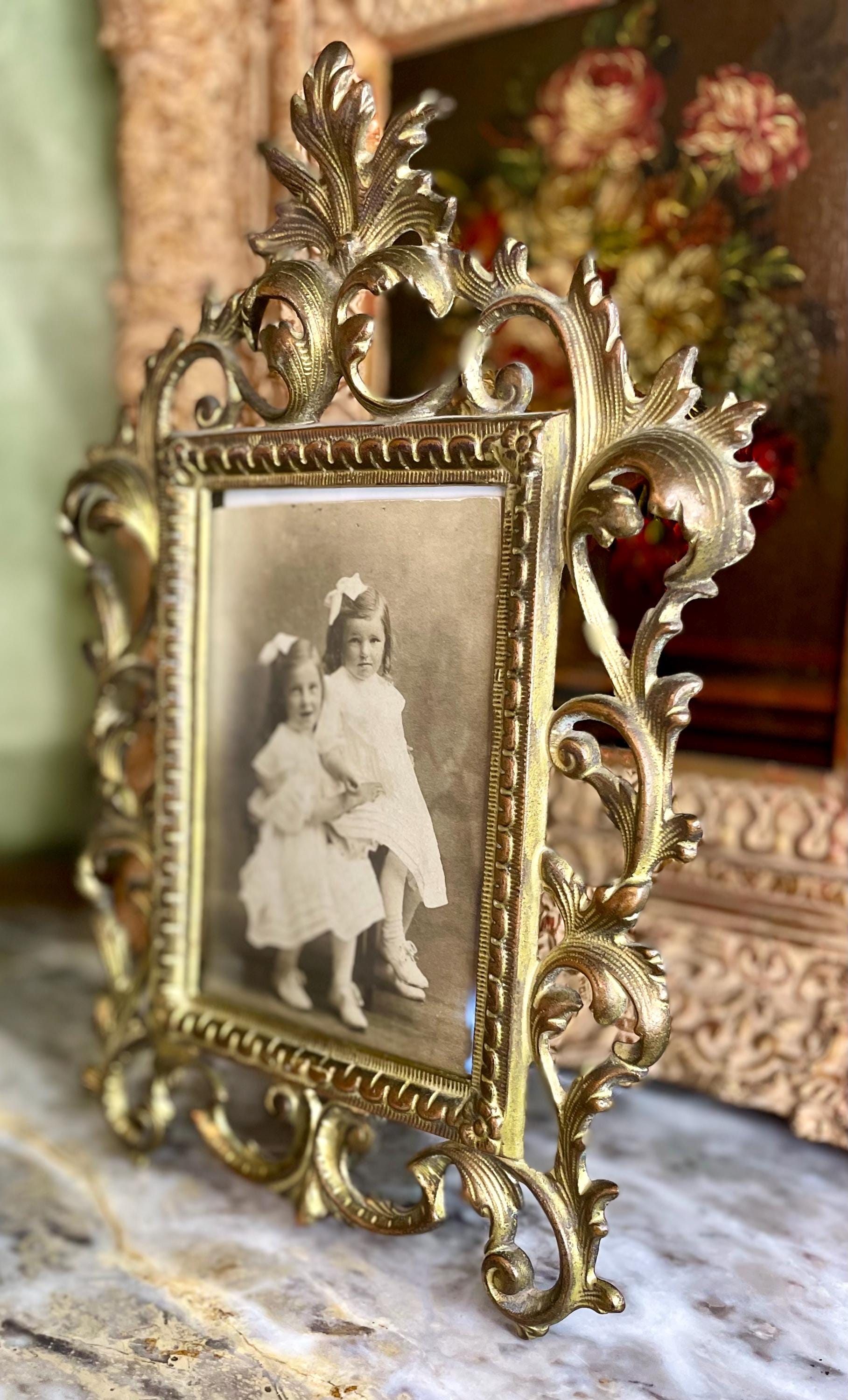 Antique Victorian Rococo Brass Frame