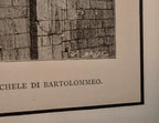 Antique 1881 Italian Architectural Engraving | Prato Cathedral