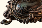 Ornate Rococo Revival Metal Jardinière | Winged Bird & Scrollwork Centerpiece