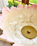 Antique Majolica Style Centerpiece Bowl on Ornate Stand