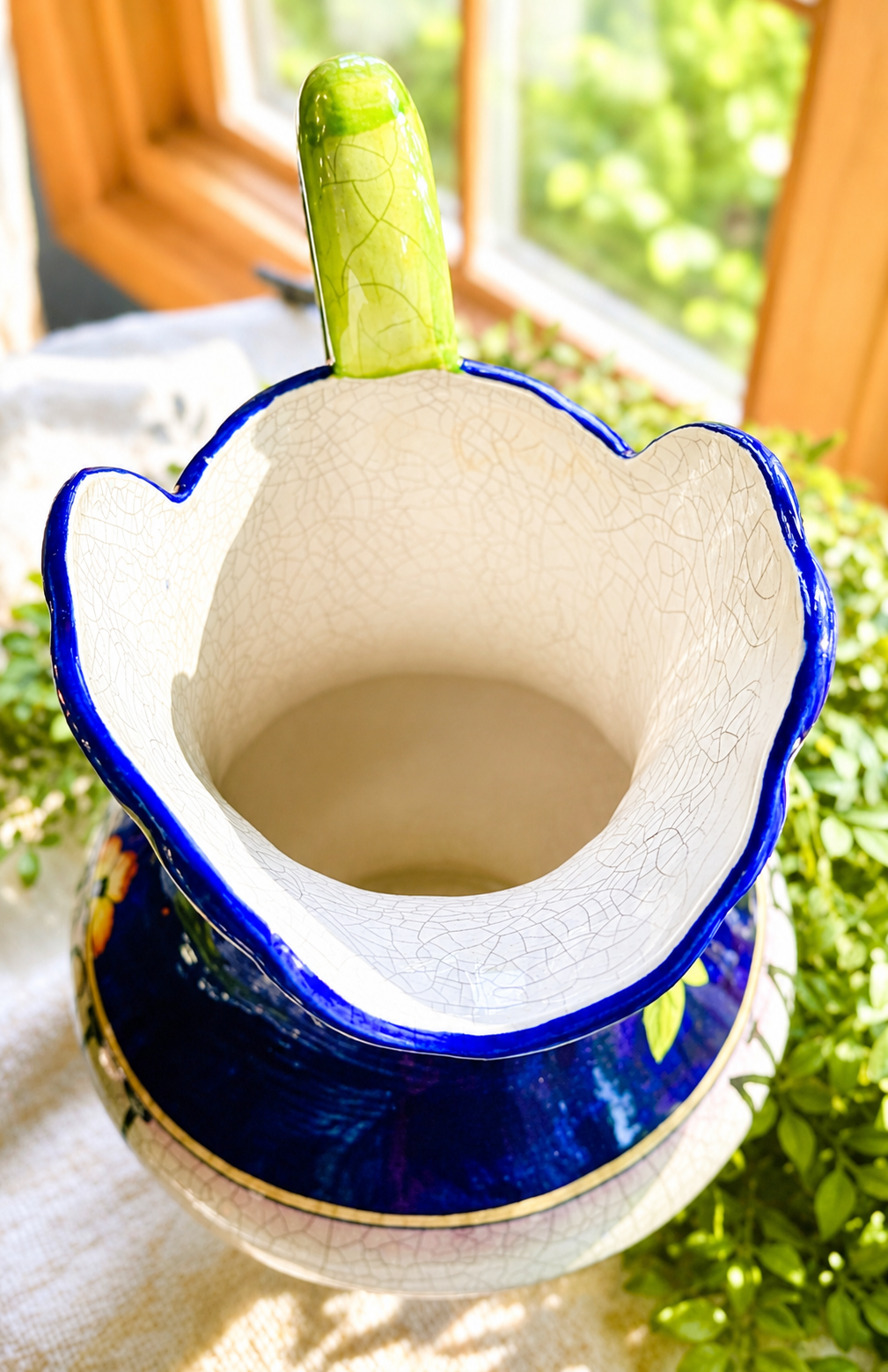 Vintage Fitz and Floyd “Napoli” Hand-Painted Ceramic Pitcher | Italian Fruit Motif