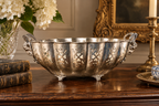 Vintage Silverplate Footed Centerpiece Bowl with Ram Head Handles