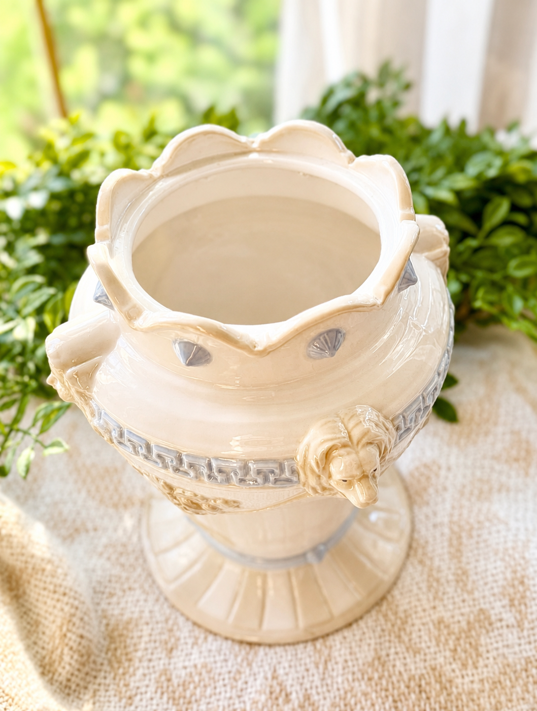 Vintage Victorian Revival Style Figural Urn Vase