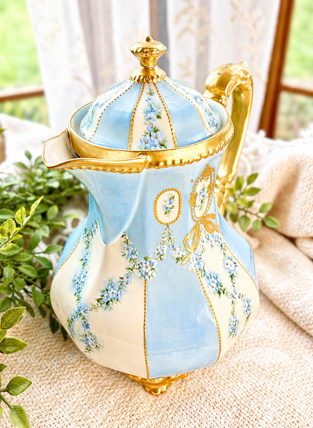Vintage Elite France Porcelain Chocolate Pot