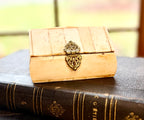 Antique Bone Trinket Box with Brass Clasp