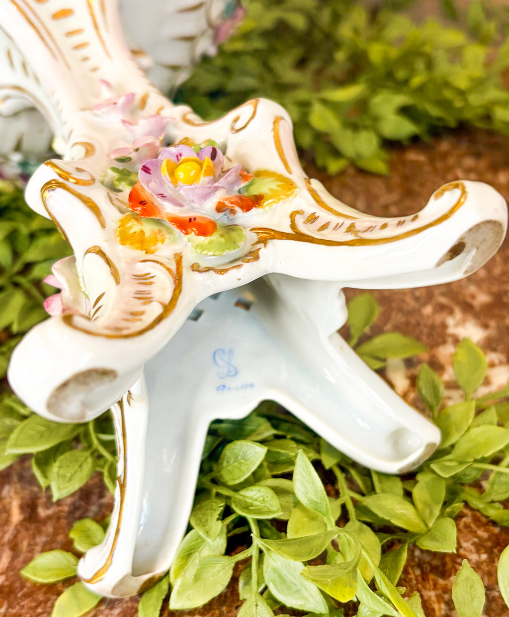 19th Century Carl Thieme Dresden Porcelain Compote Centerpiece