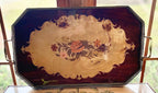 Vintage Italian Floral Wood Inlaid Tray