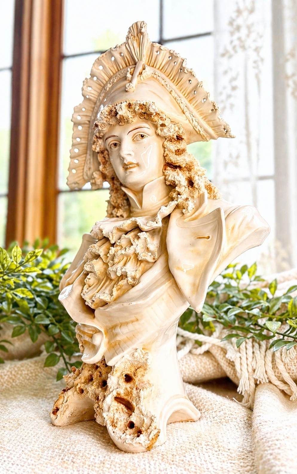 Vintage Continental Porcelain Gentleman Bust