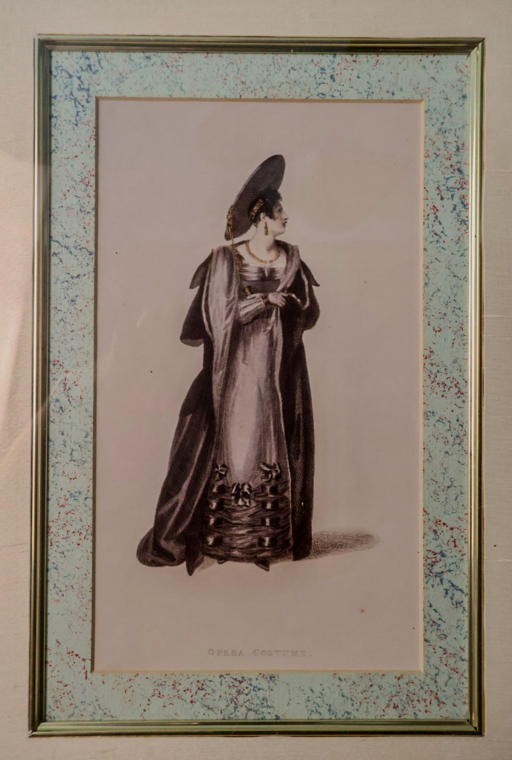 Antique Opera Costume Engraving | Framed Historical Fashion Illustration