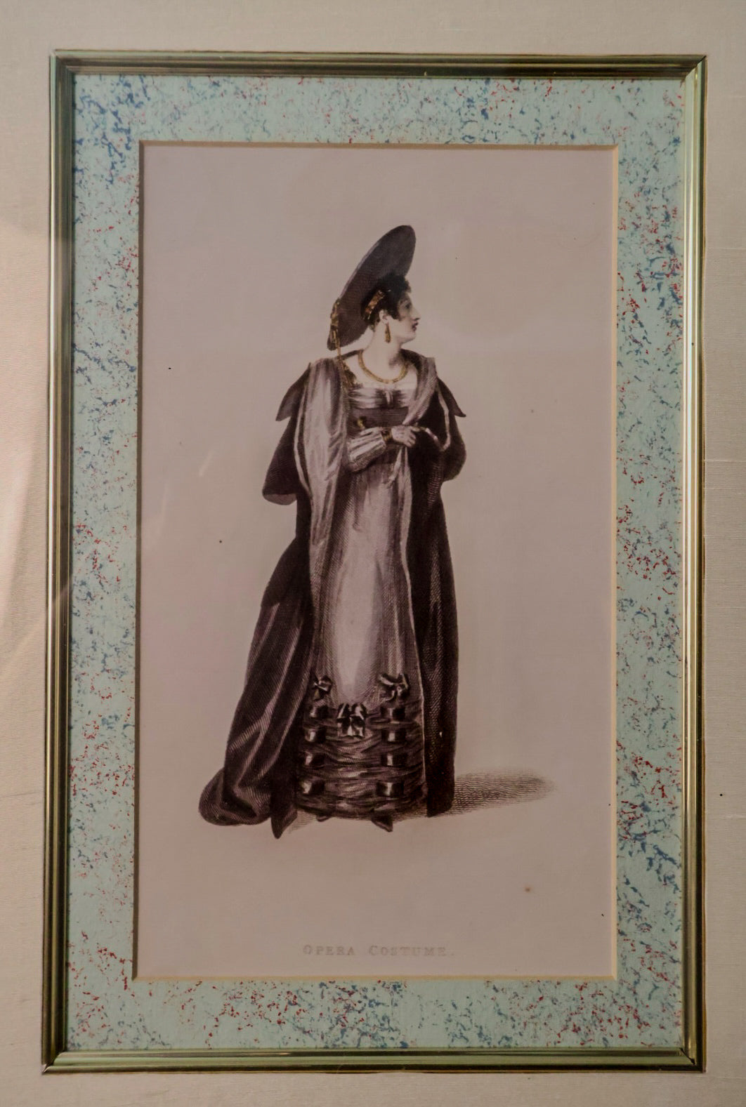 Antique Opera Costume Engraving | Framed Historical Fashion Illustration