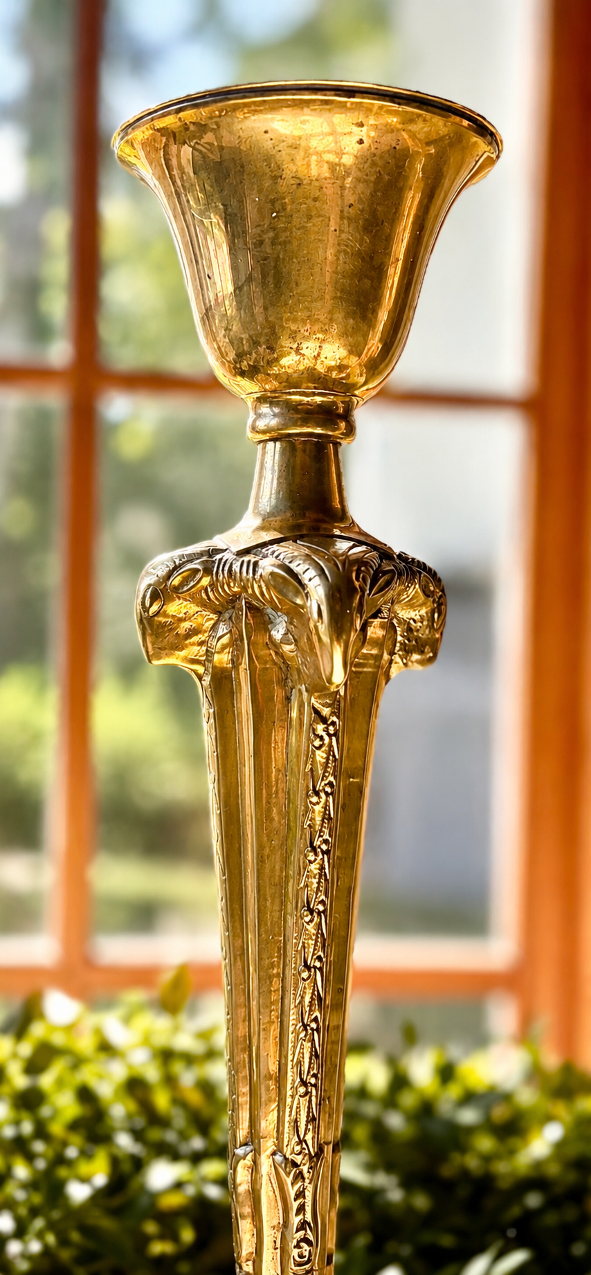 Vintage Hollywood Regency Brass Candlesticks | Glamorous Mid-Century Statement Pair