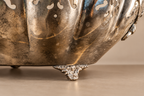 Vintage Silverplate Footed Centerpiece Bowl with Ram Head Handles