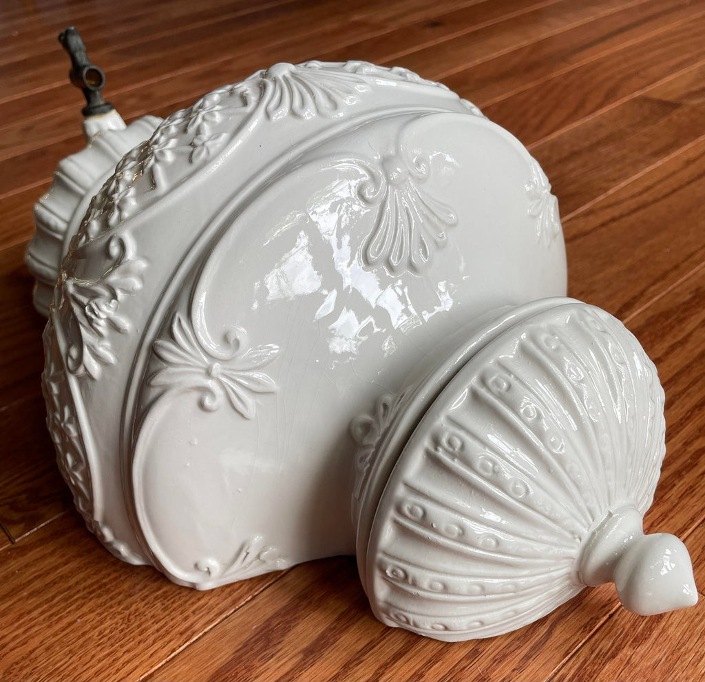 Vintage Italian White Ceramic Lavabo Wall Fountain