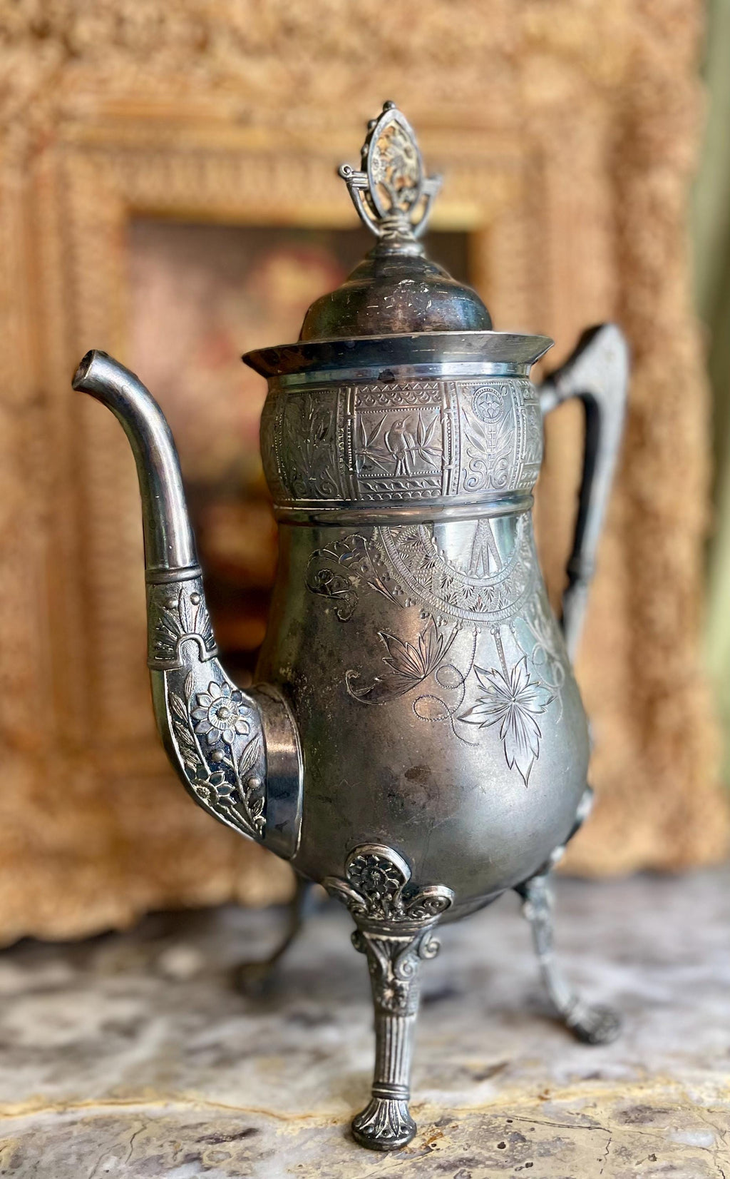 Antique Victorian Silver - Played Coffee/Teapot