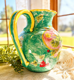 Hand Painted Italian Majolica Style Pitcher