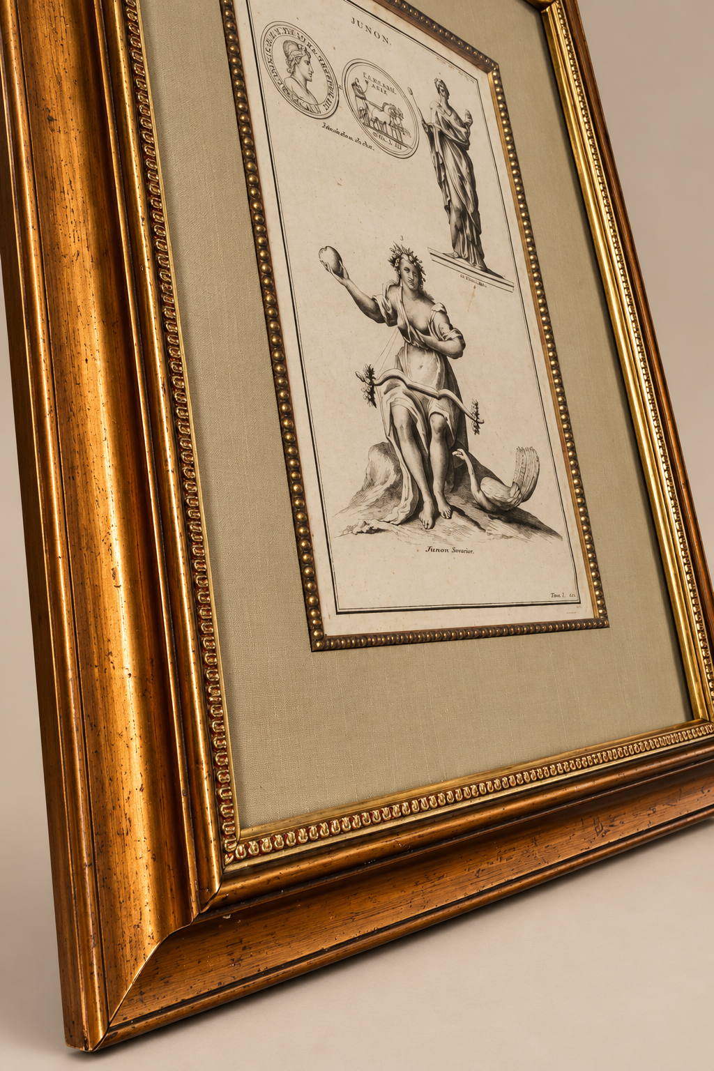 Original 19th-Century Juno Engraving | Framed Neoclassical Art