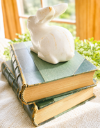 Vintage Carved White Marble Rabbit Figurine