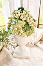Vintage Italian Majolica White Grape Topiary Urn – Handcrafted Ceramic Centerpiece