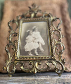 Antique Victorian Rococo Brass Frame
