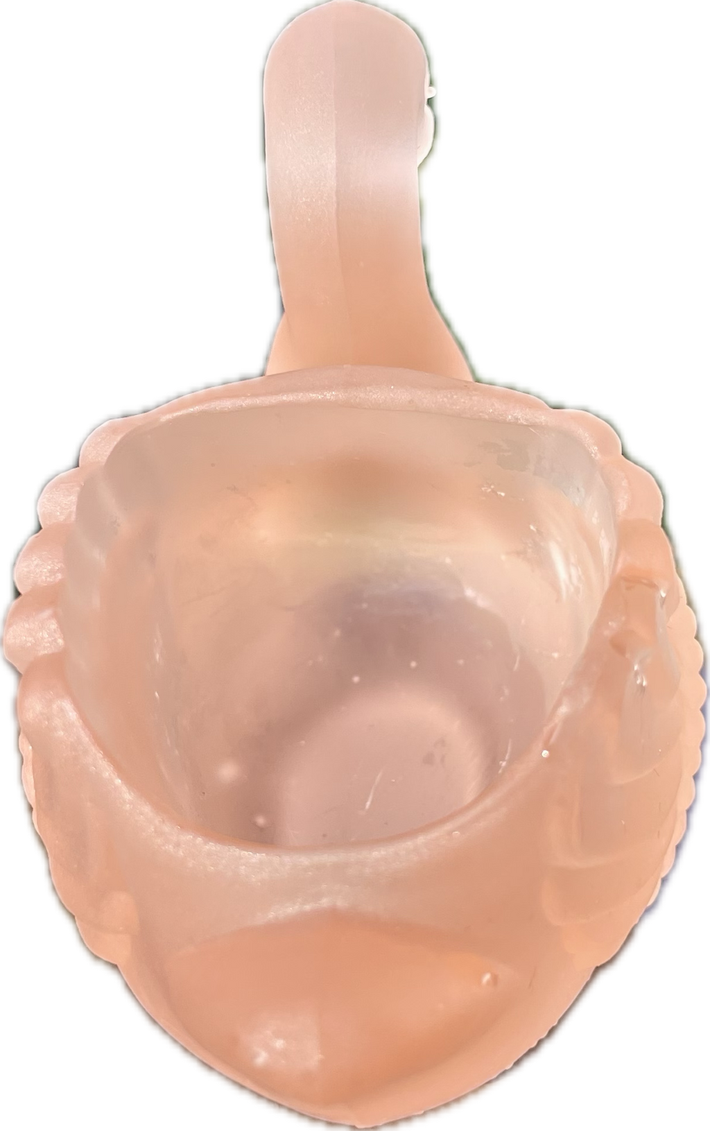 Vintage Frosted Glass Swan Figurine in Blush Pink