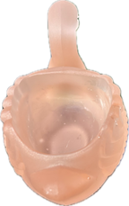 Vintage Frosted Glass Swan Figurine in Blush Pink