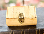 Antique Bone Trinket Box with Brass Clasp