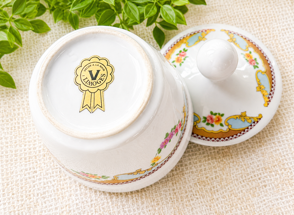 Vintage Limoges Porcelain Lidded Jar