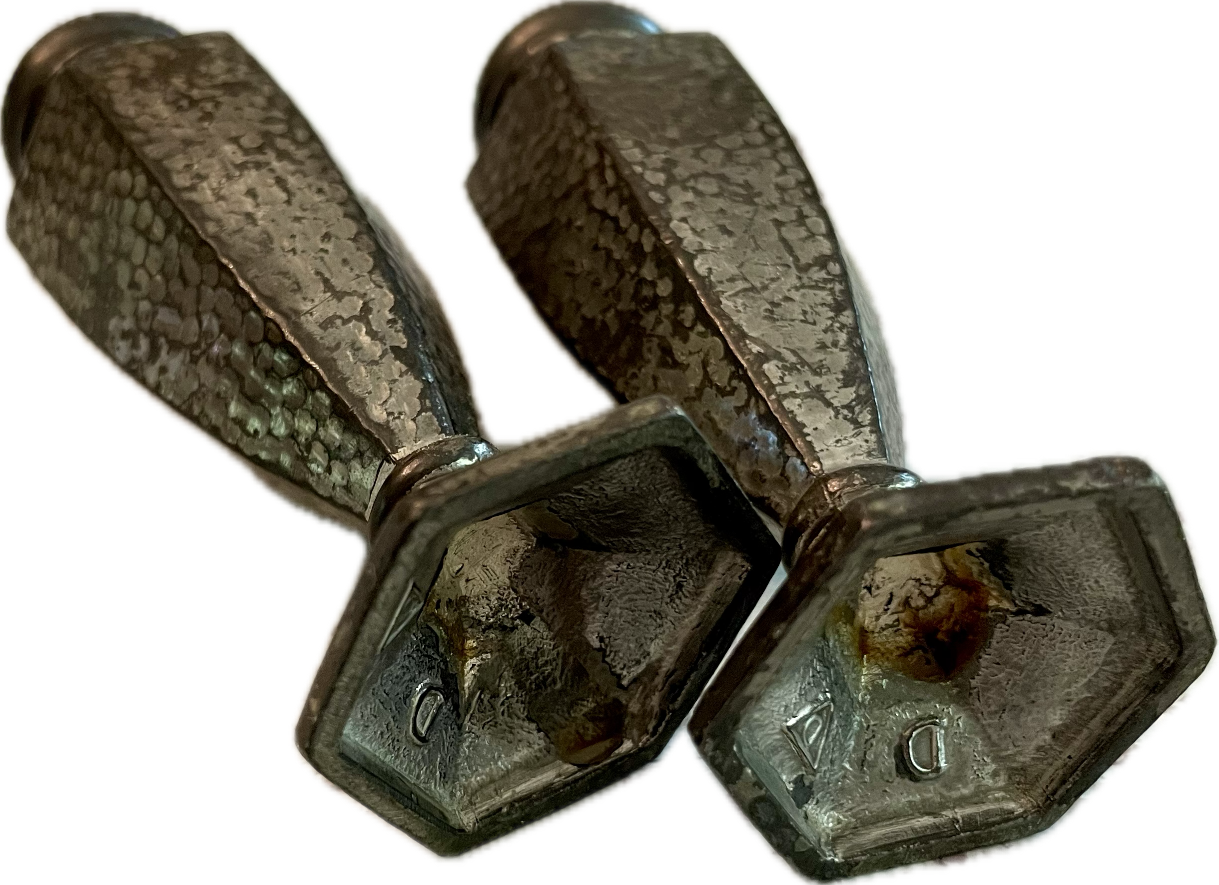 Vintage Hammered Silver Salt and Pepper Shakers