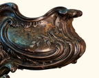 Ornate Rococo Revival Metal Jardinière | Winged Bird & Scrollwork Centerpiece