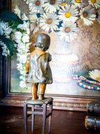 Juan Clara “Toddler on a Stool” Bronze Sculpture, Early 20th Century