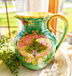 Hand Painted Italian Majolica Style Pitcher
