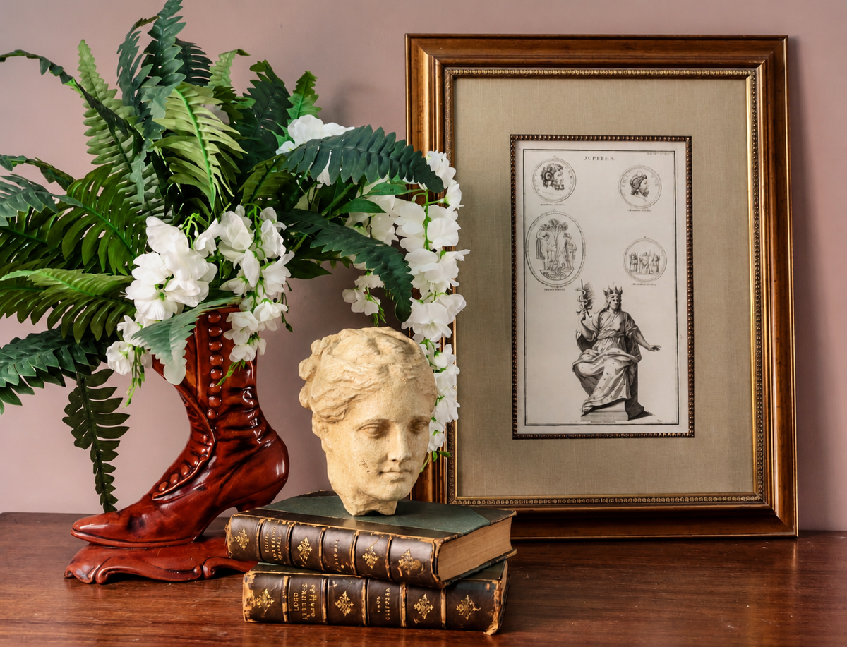 Original 19th-Century Jupiter Engraving | Framed Neoclassical Art
