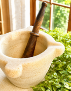 Antique 19th Century French Marble Mortar & Pestle | Apothecary Pharmacy Kitchenalia