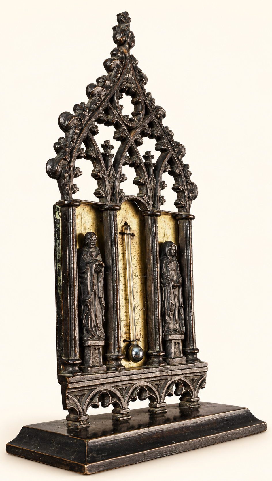 Antique Gothic Revival Cathedral Thermometer | Ecclesiastical Architectural Decor