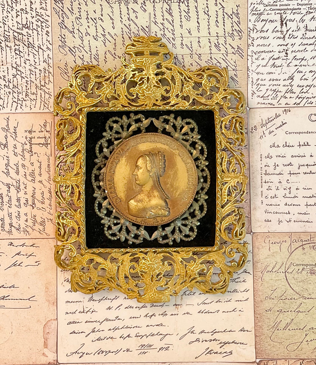 Antique Framed Diane de Poitiers Medallion