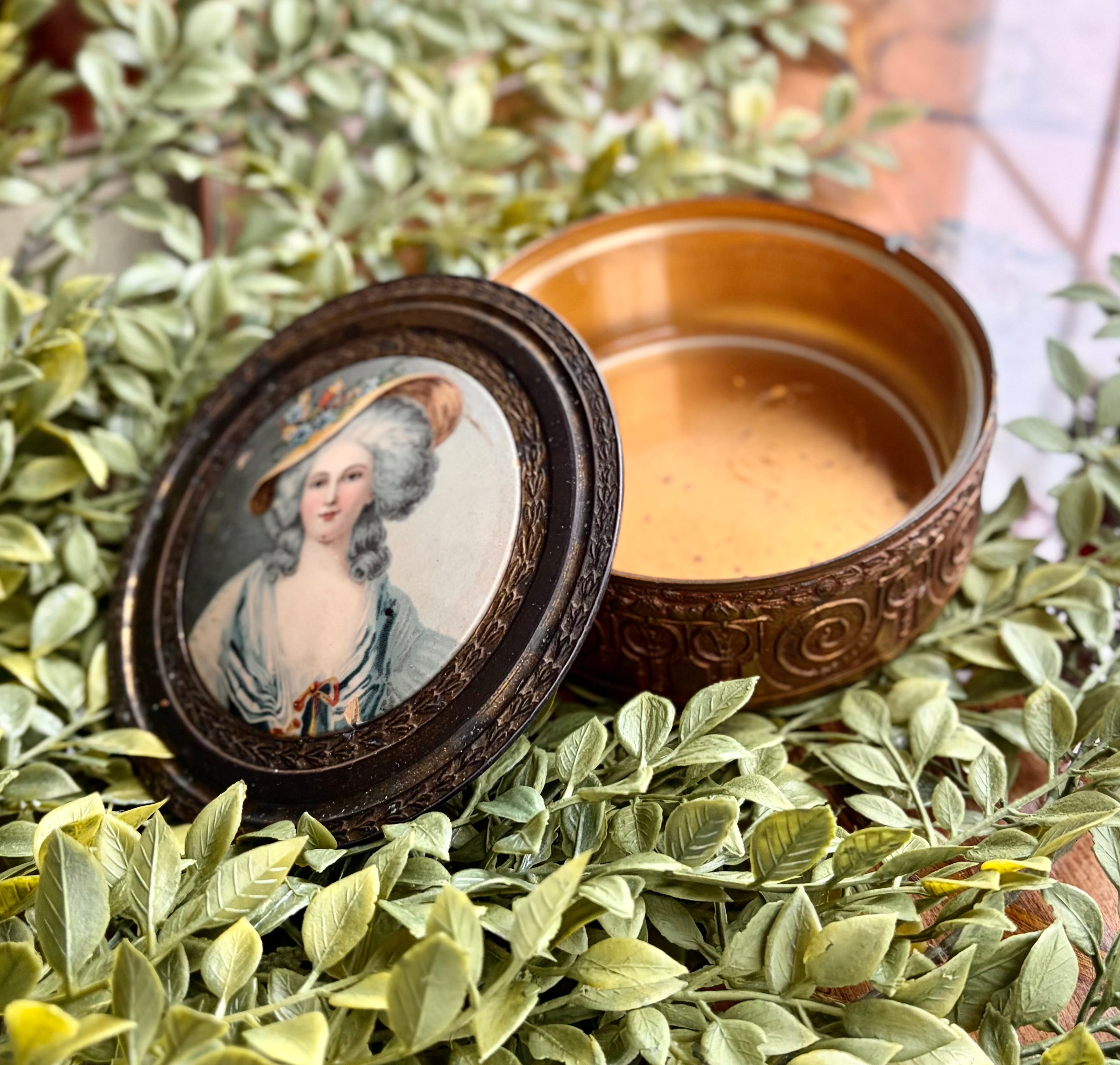 Vintage French Portrait Powder Box
