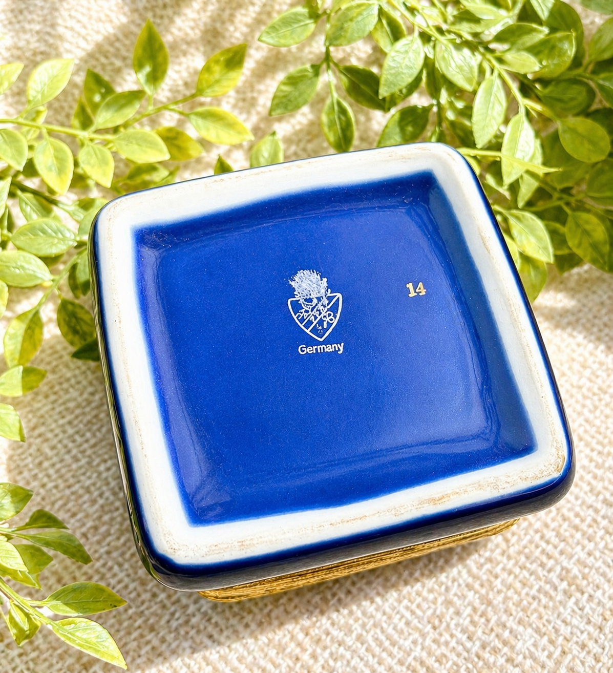 German Hinged Jewelry Box with Romantic Courting Scene
