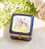 German Hinged Jewelry Box with Romantic Courting Scene