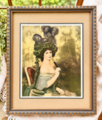 Antique “Lady With the Fan” Framed Art Print